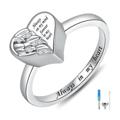 IOHUPCI anneau urn coeur ailes ange: symbole durable de souvenir.