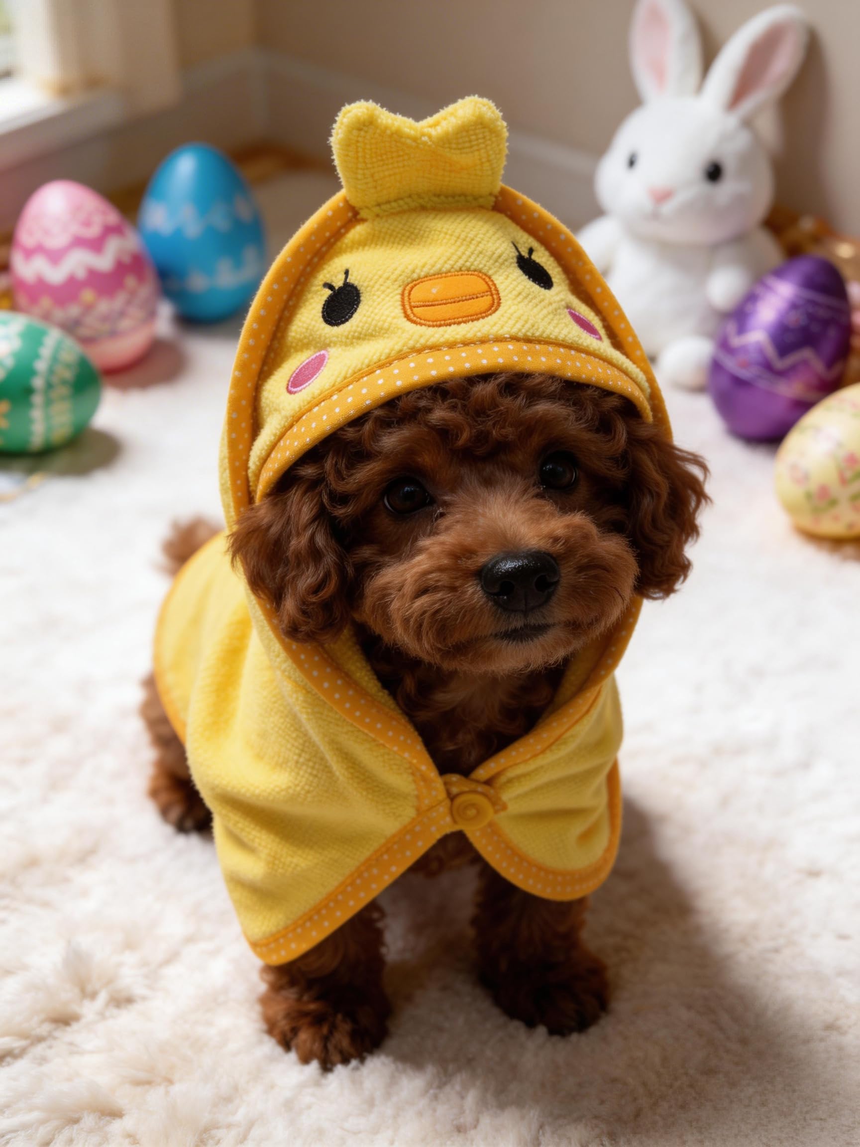 Confort doux IOICYBF, robe capuche chien jaune pour câlins.