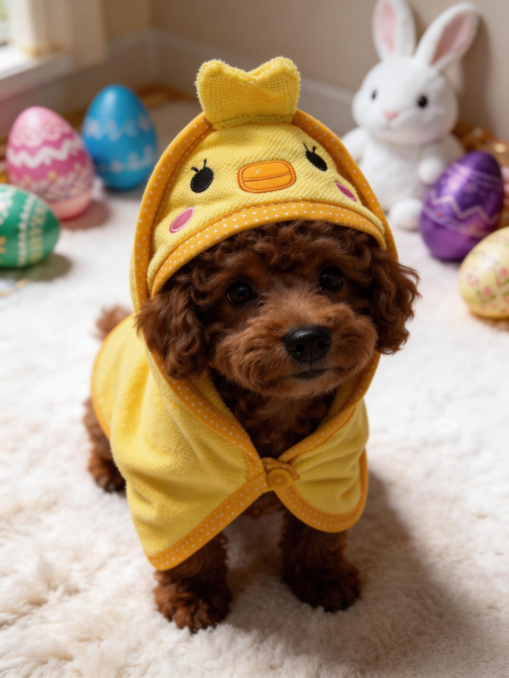 Confort doux IOICYBF, robe capuche chien jaune pour câlins.