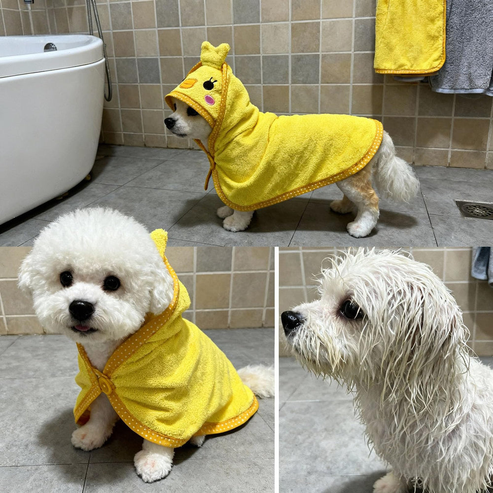 Après-bain IOICYBF, robe chien jaune utile après la douche.