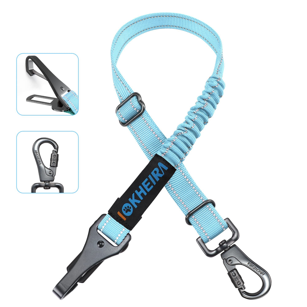 IOKHEIRA Ceinture chien 3-en-1, connexion securisée dans la voiture.