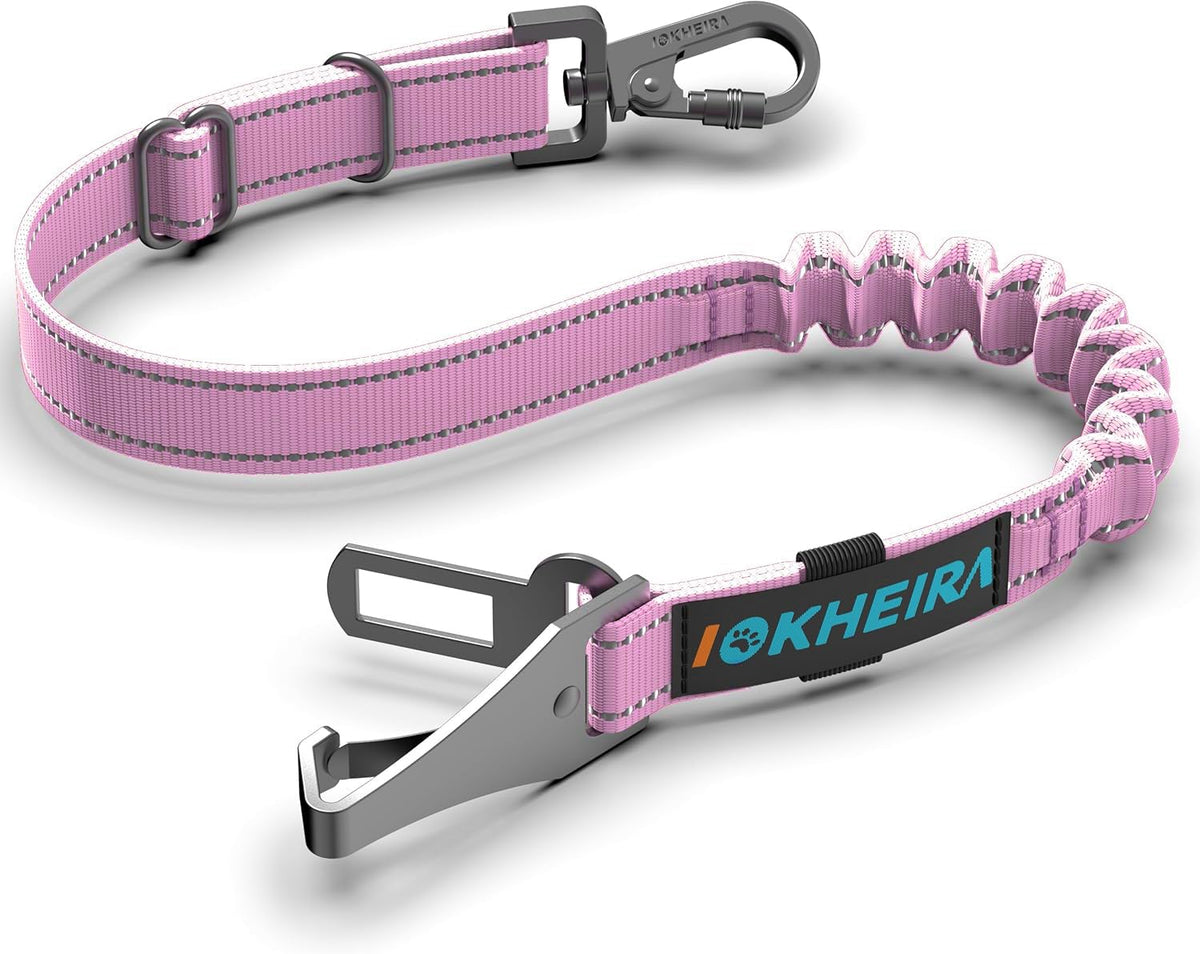 IOKHEIRA ceinture sécurité chien 3-en-1 en clip, trajet sûr et confortable.