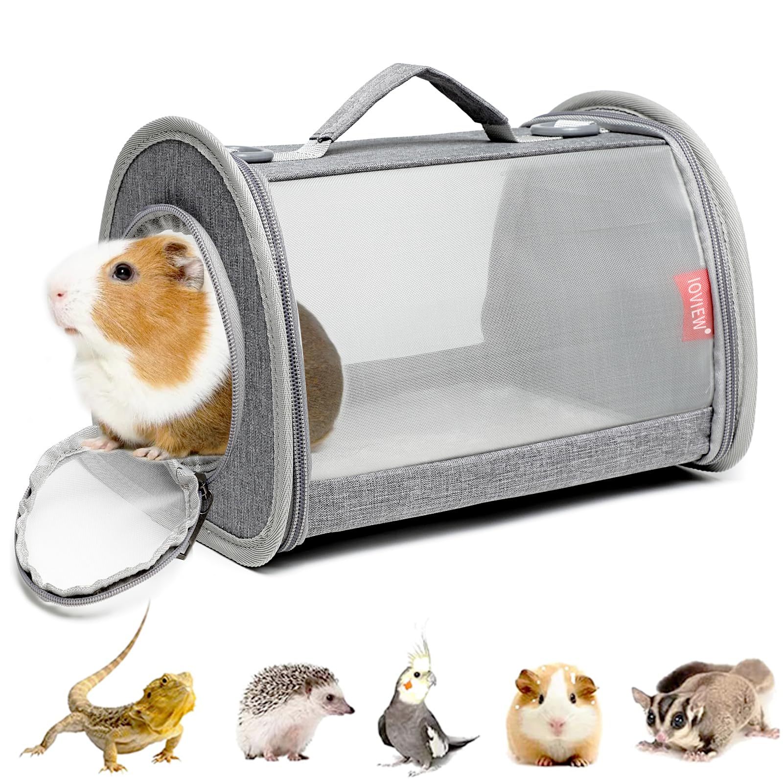 SAC IOVIEW pour petit animal, vue avant, léger et pratique en voyage.
