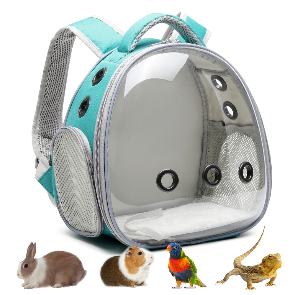 Ioview sac-a-dos-animaux-portable vert, transport sûr lors des trajets.