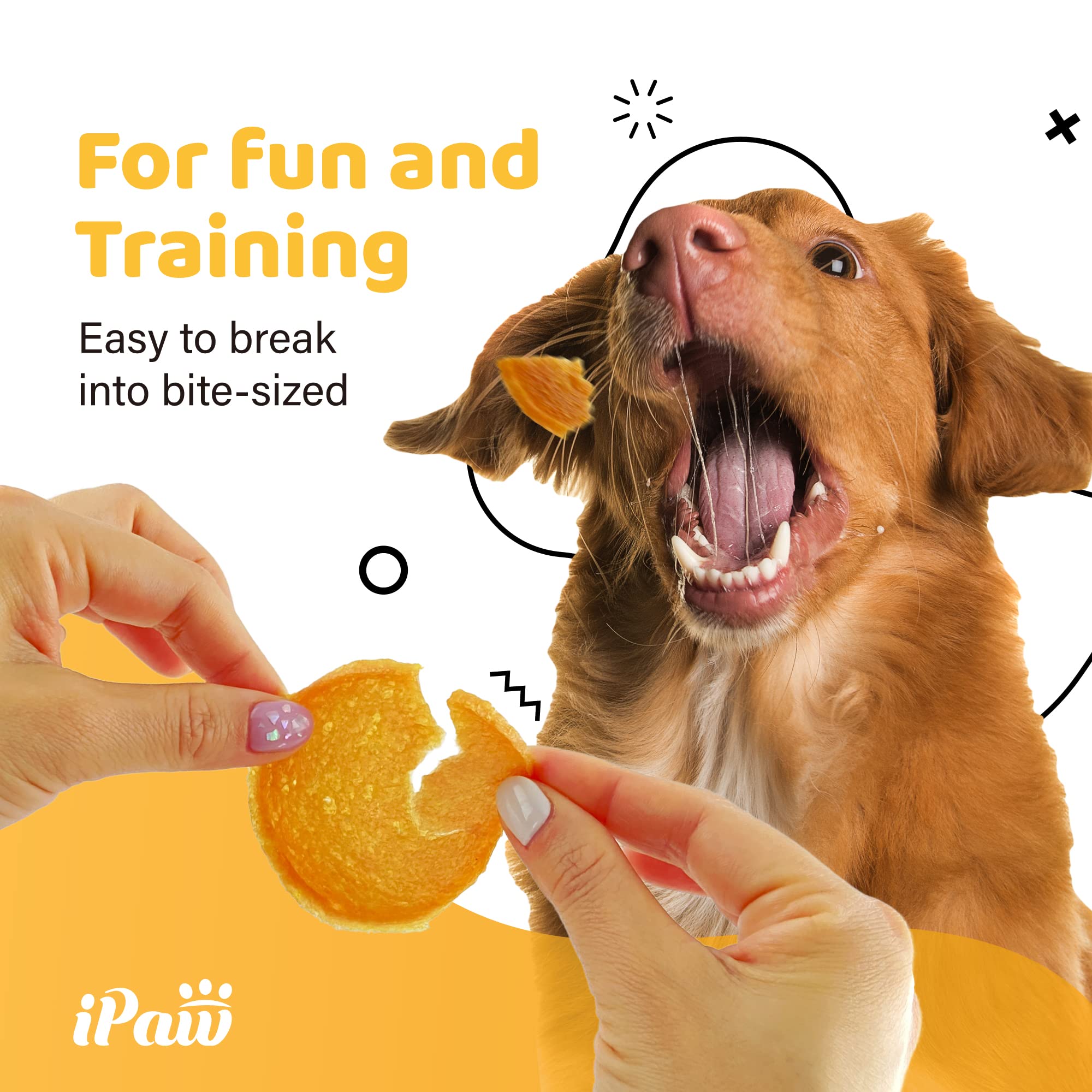 iPaw bouchées poulet hypoallergéniques : faciles à digérer pour chiens sensibles.