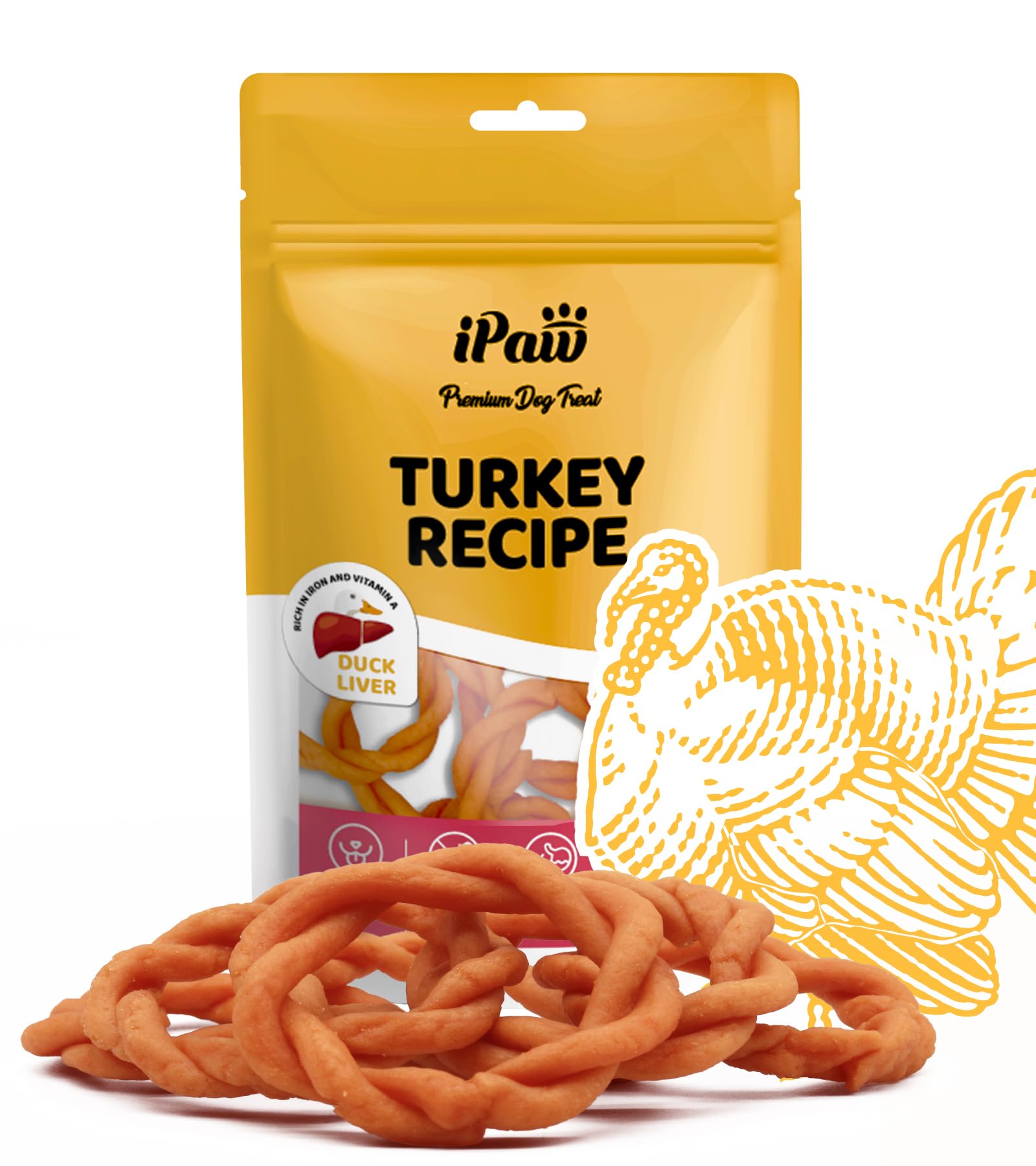Friandise ipaw dinde anneau naturel pour récompenser et occuper votre chien.