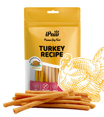 iPaw friandises dinde pour chien emballage, friandises naturelles parfaites pour l'entraînement.