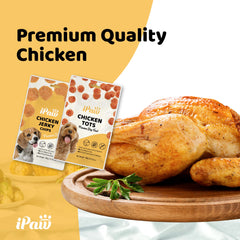 iPaw morceaux poulet tendres : texture agréable et morsures faciles à casser.