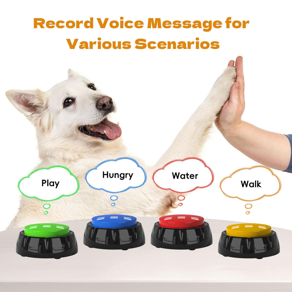 ipawspace ensemble-boutons-communication-chien, vue d’ensemble des quatre coloris
