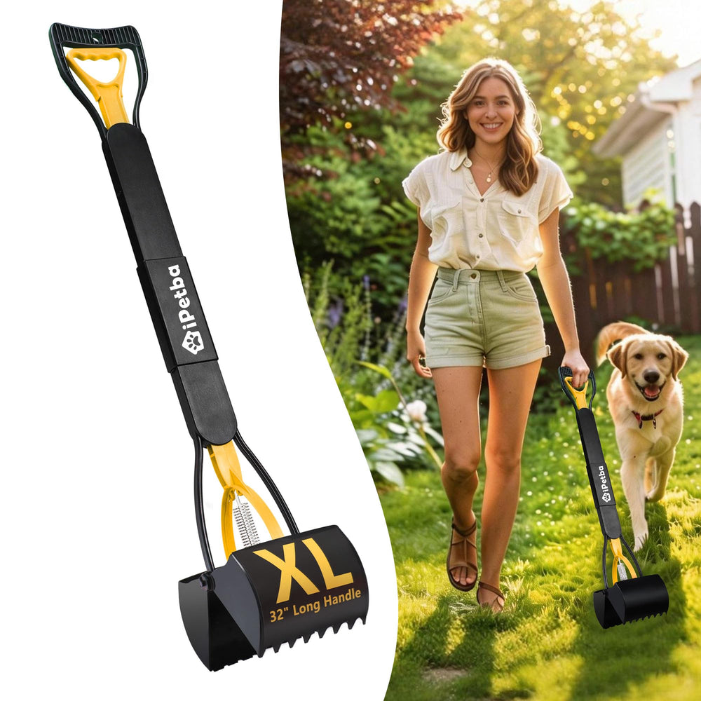 iPetba ramasse-crottes pour chien, poignee longue, ramassage sans se pencher.