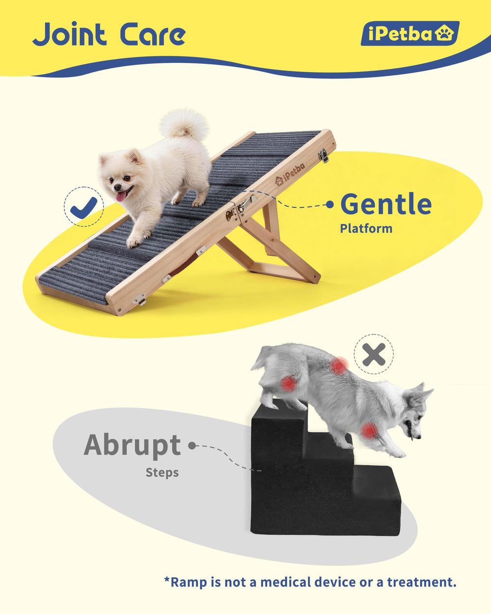 iPetba Rampe chien Bois massif stable offre un soutien fiable au quotidien.