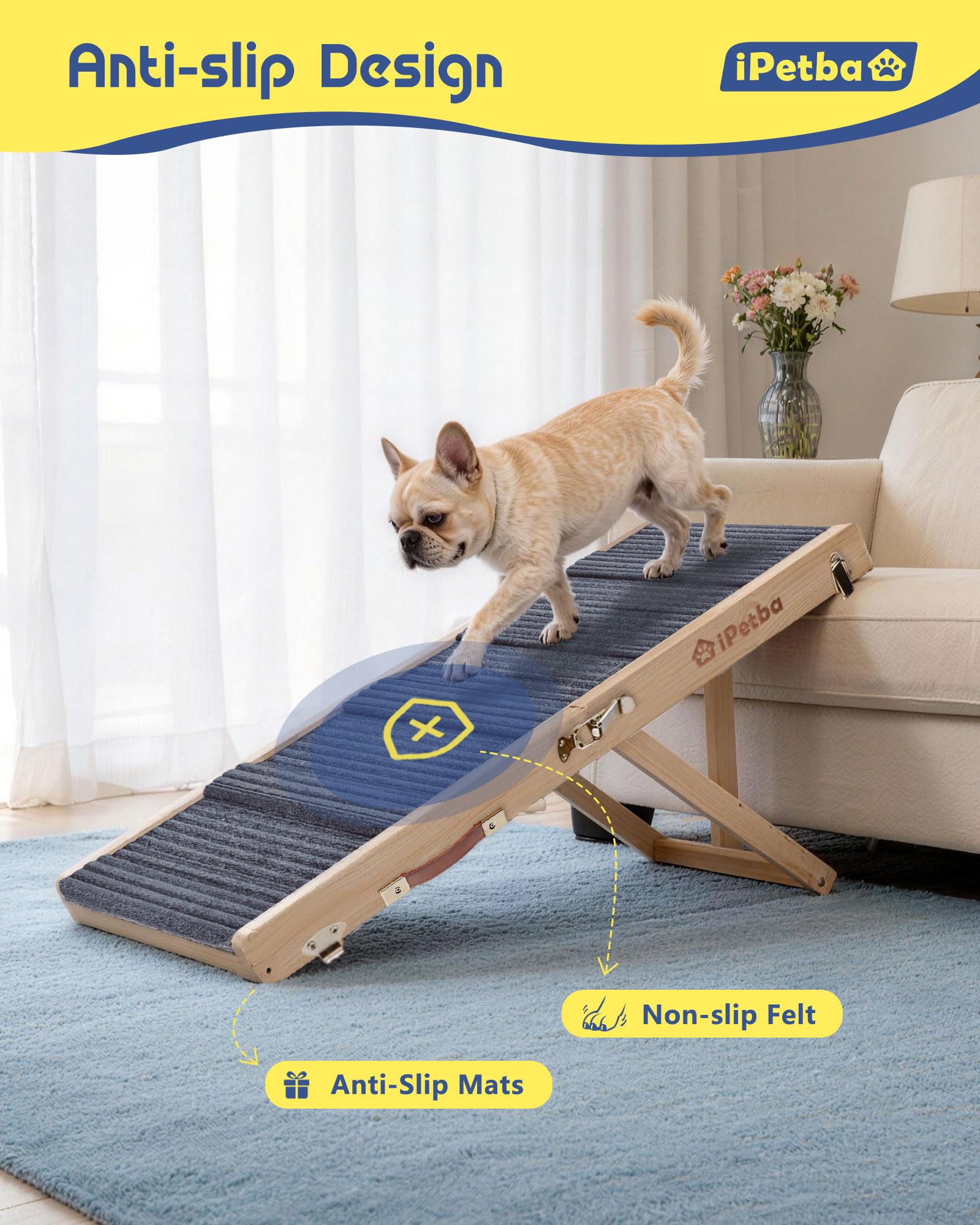 iPetba Rampe chien Pliable et portable, rangement facile.