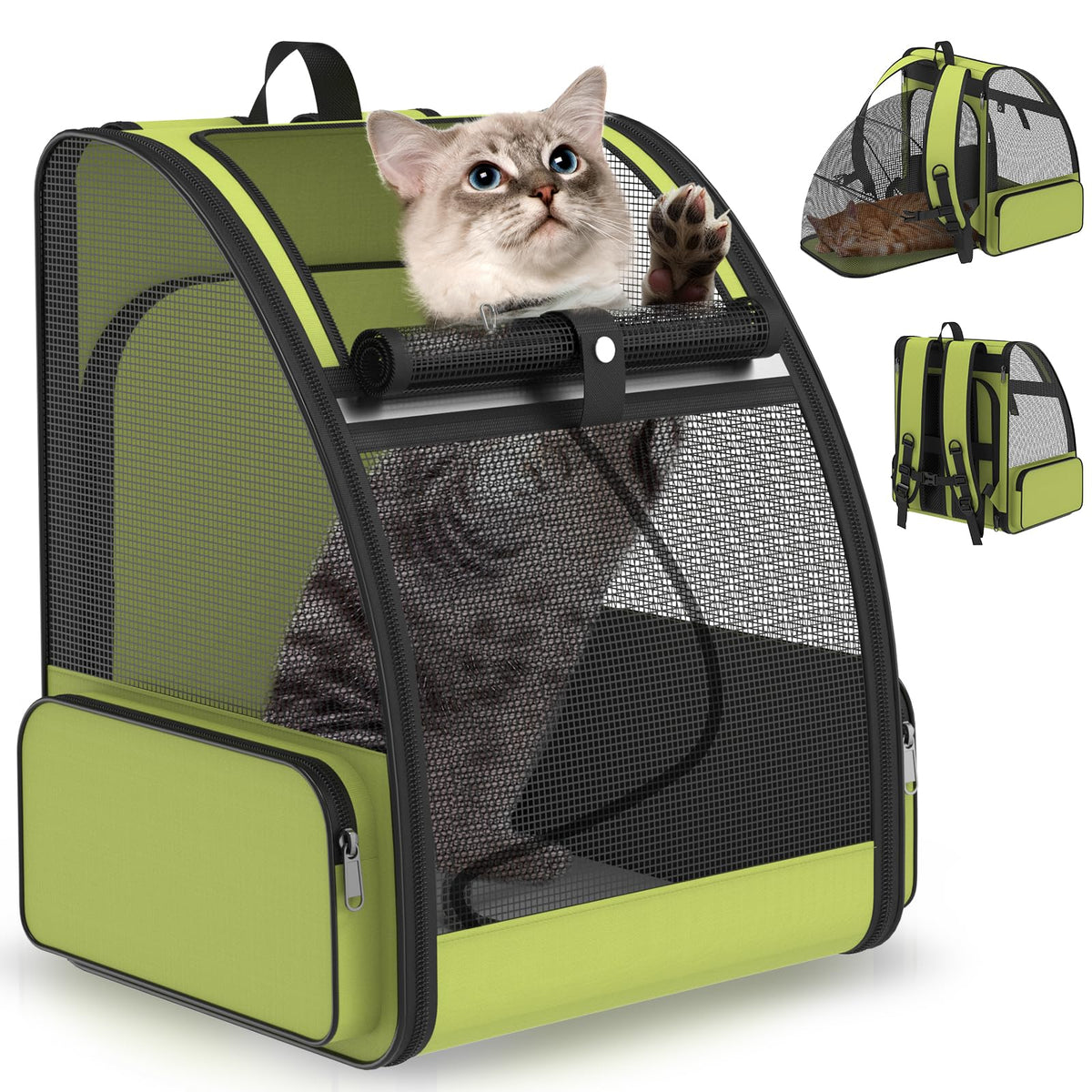 ipetstation sac-dos-chat-agrandissable offre espace pour se reposer lors des trajets