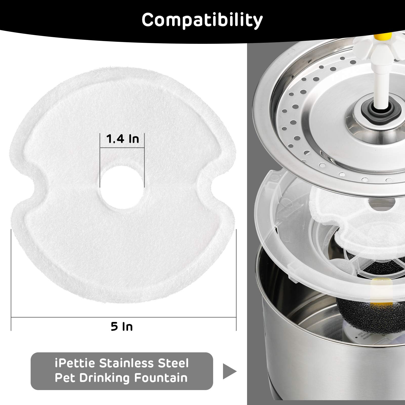 Quatre étapes de filtration IPettie – eau purifiée et fraîche.