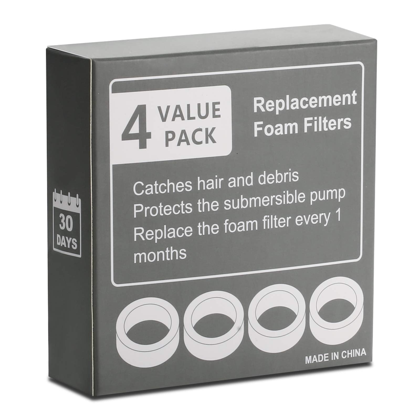 Pack de 4 eponges-filtre mousse IP-670-S4 remplacement facile tous les 1-2 mois