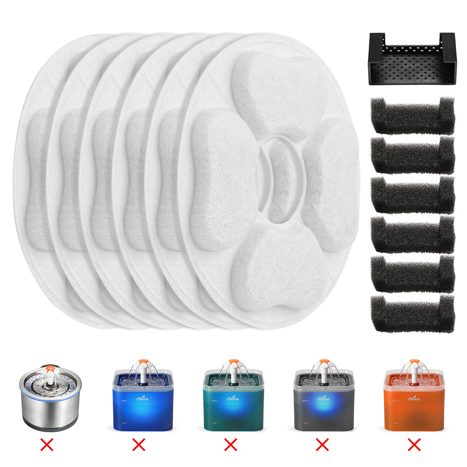 iPettie Kamino: éponge-remplacement 6-pack pour retenir poils et débris.
