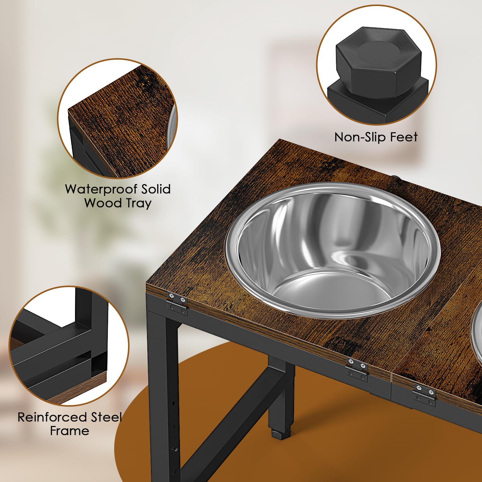 Ipixune hauteur reglable en 5 positions pour chien de grande taille