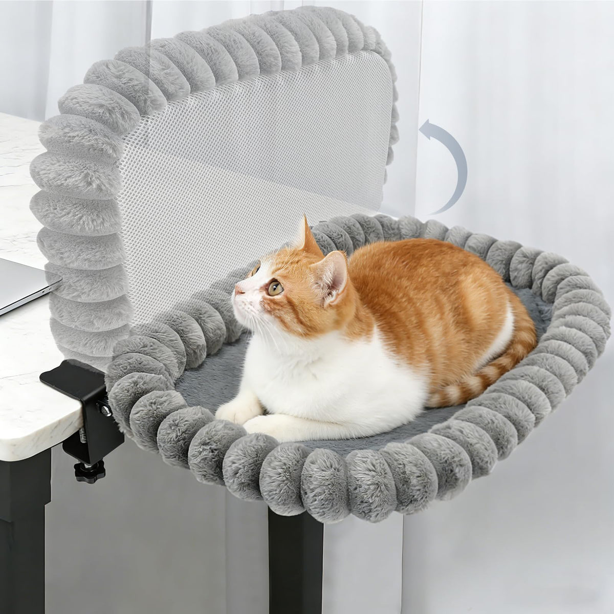IPOW lit de chat bureau pliant avec cadre en acier pour gain d’espace et confort.