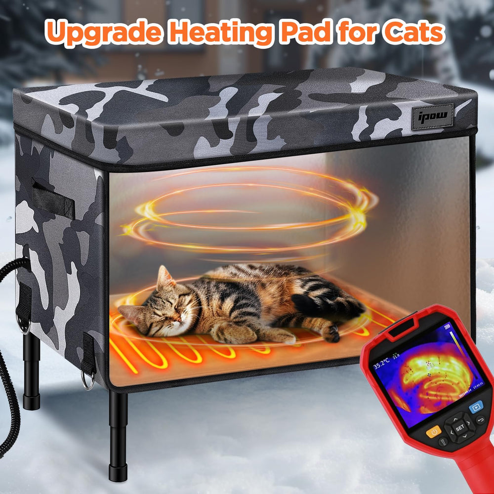 IPOW tapis peluche chauffant : confort doux et chaleur pour le chat.