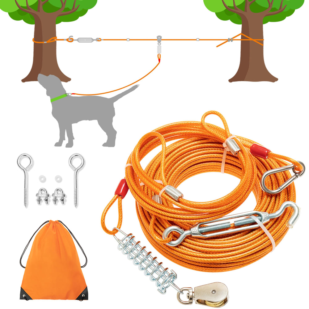 IPRAVOCI câble-attache 100ft—liberté sécurisée en plein air pour chien