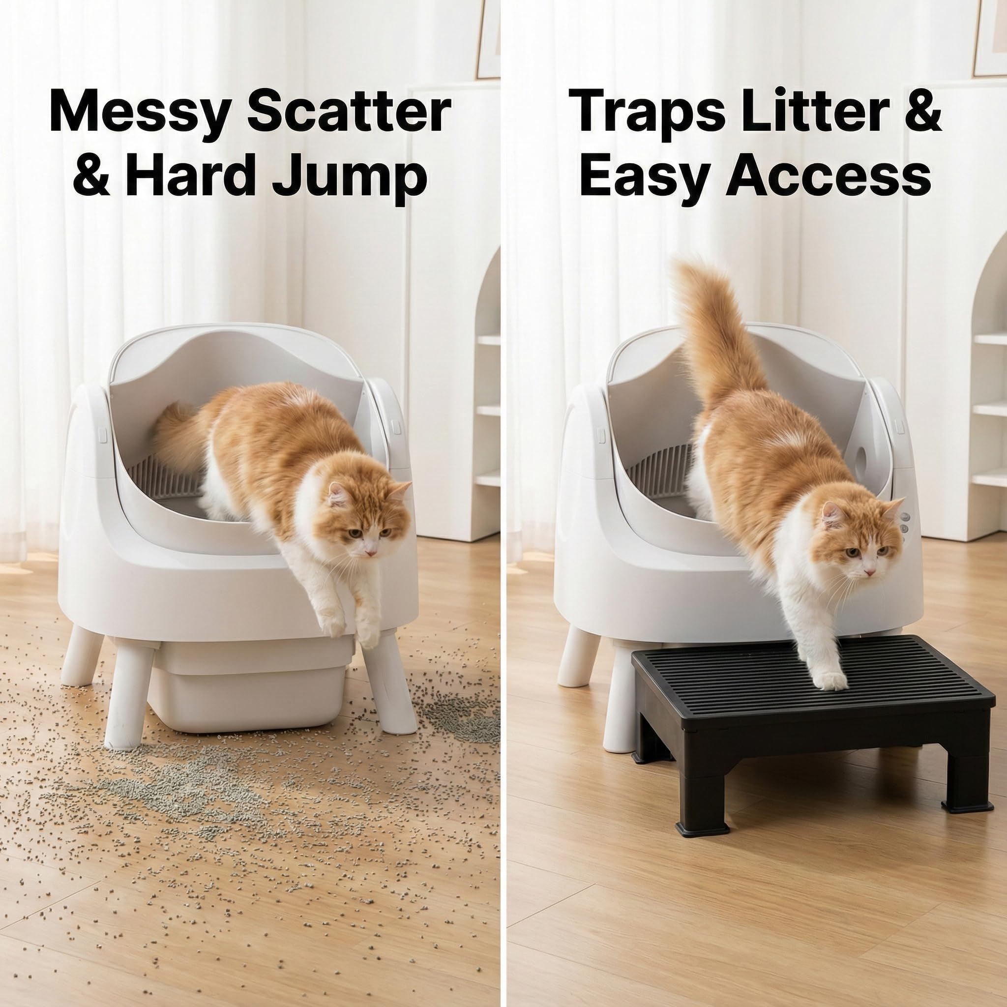 IQMaoGo Rampe litière ajustable 5,9 pouces pour chats âgés