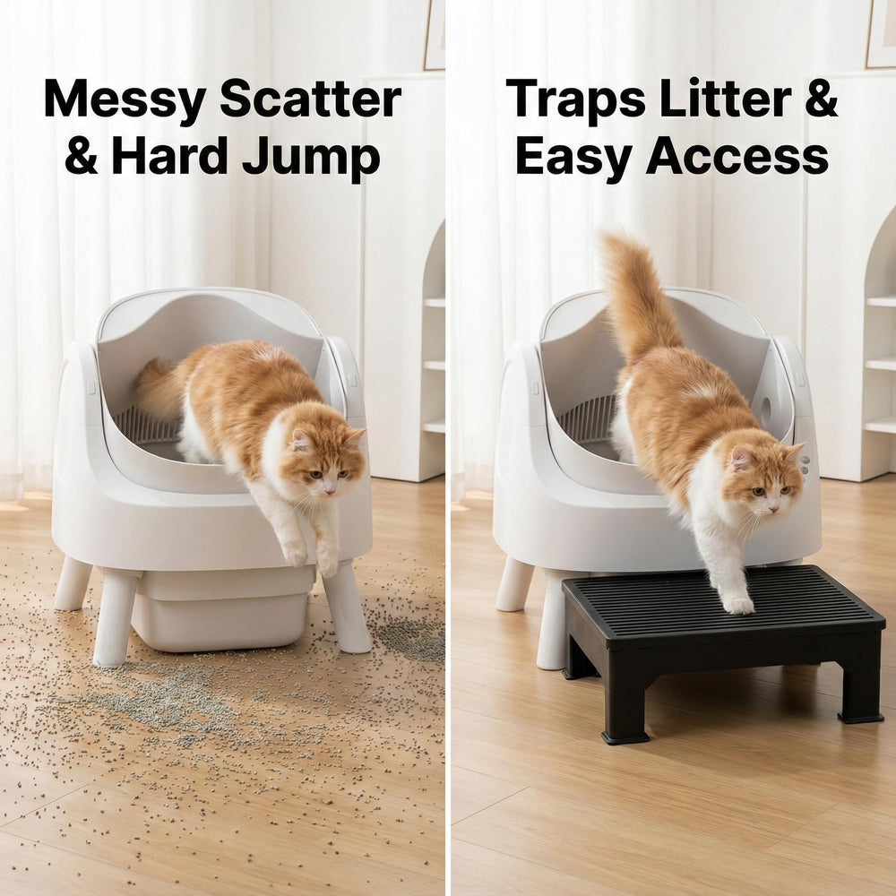 IQMaoGo Rampe litière ajustable 5,9 pouces pour chats âgés