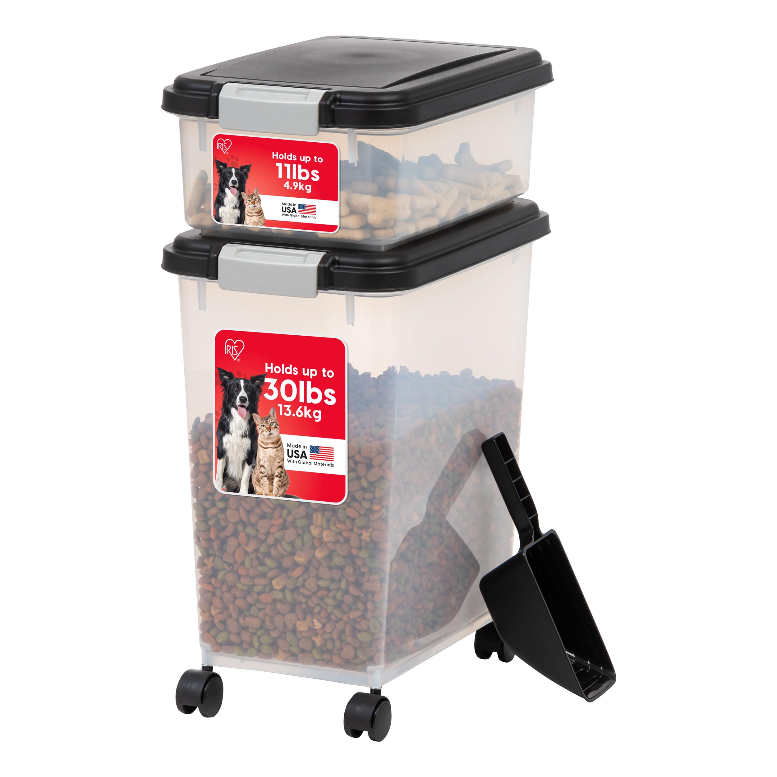 Conteneur Iris USA pour nourriture chien 30-lbs, conserve fraîcheur durable.