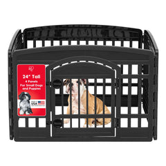 IRIS USA enclos chien porte intégrée, accès pratique pour petits chiens.