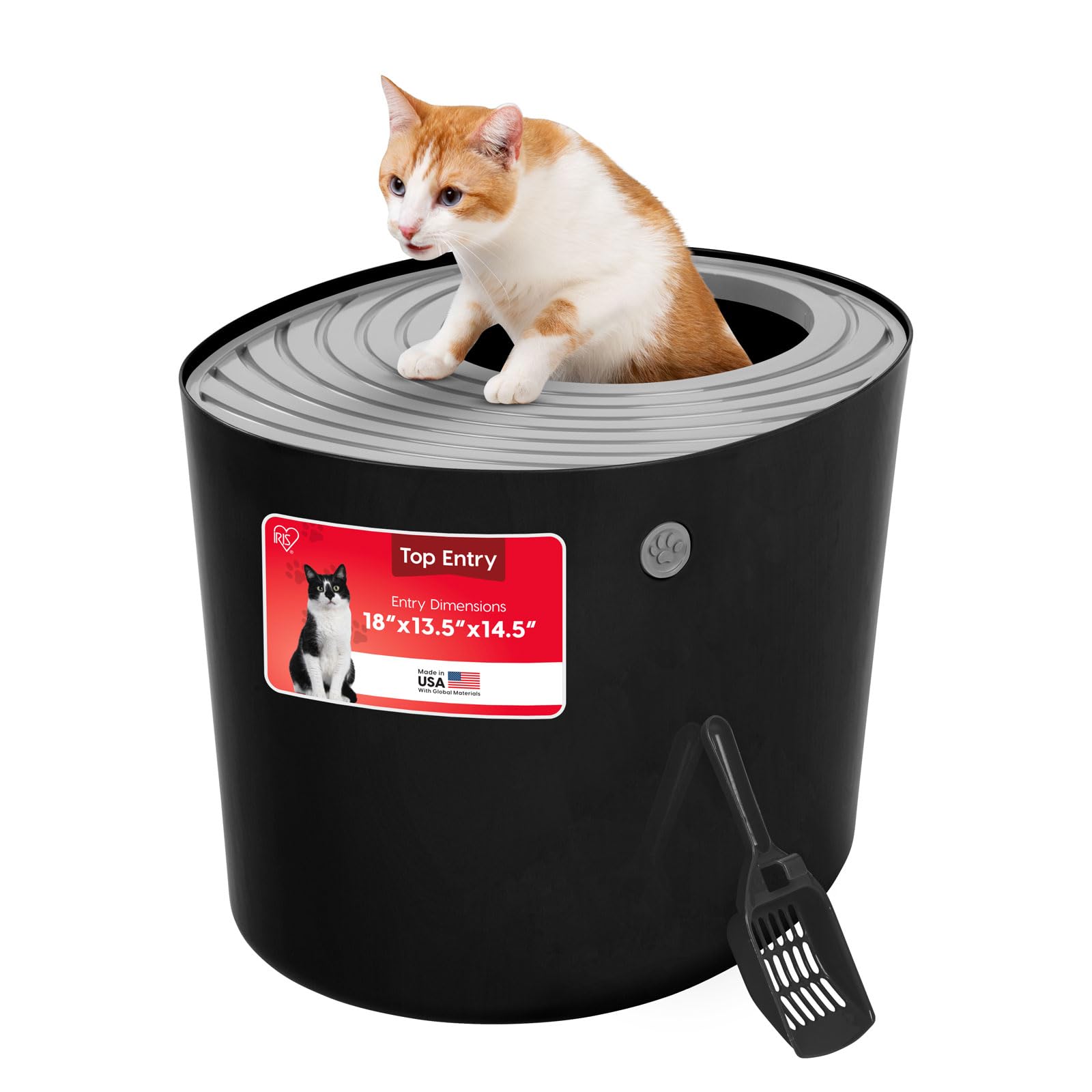 IRIS USA litière avec intimité chat et ouverture supérieure pratique.