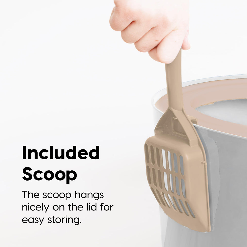 Pelle incluse IRIS USA avec crochet intégré pour rangement pratique.