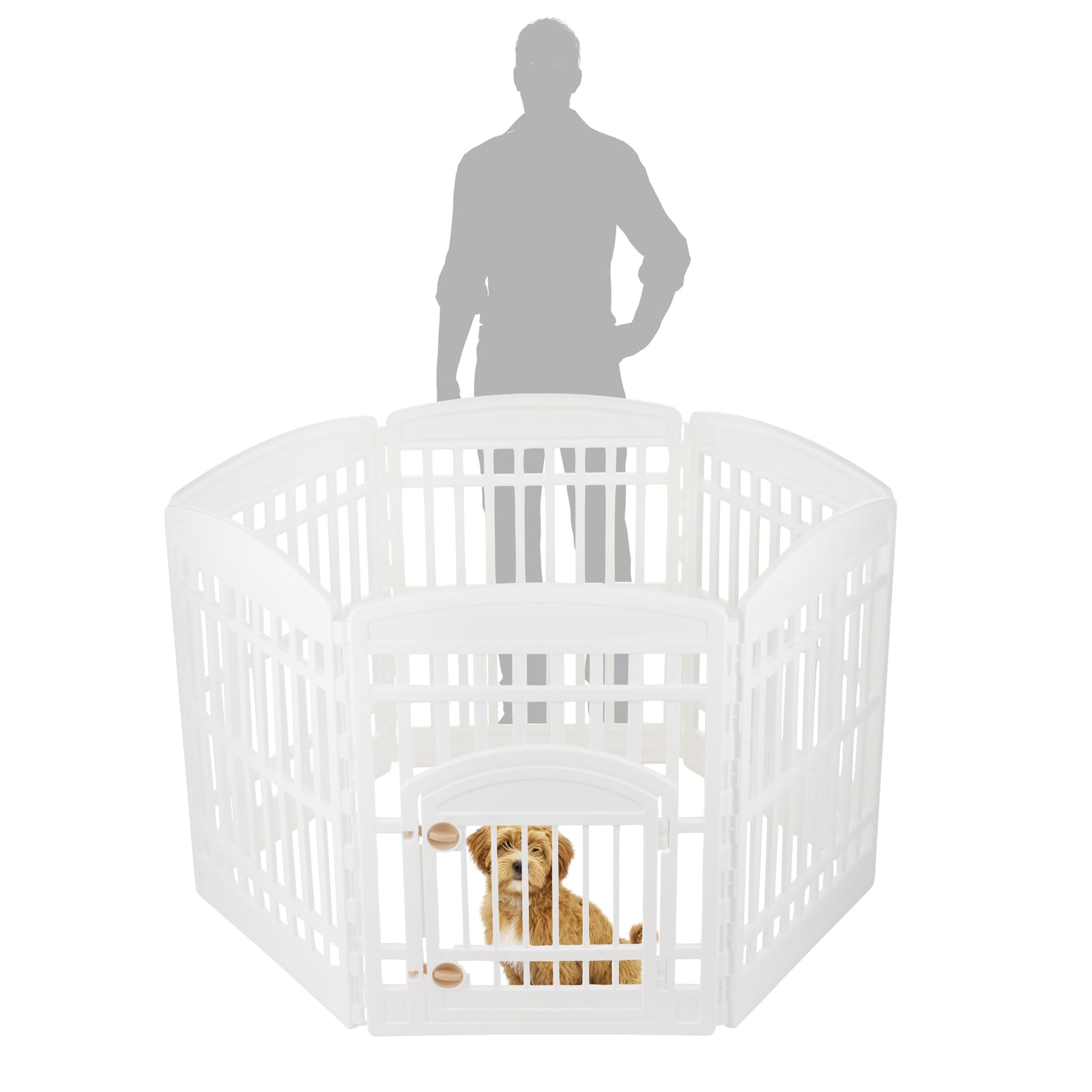 IRIS USA panneaux plastique durables pour enclos chien, usage intérieur et extérieur.