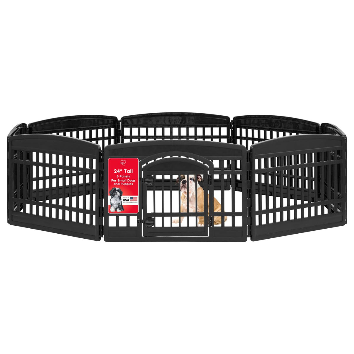 Parc Iris USA pour chien avec porte et cadre d extremité pour accès pratique