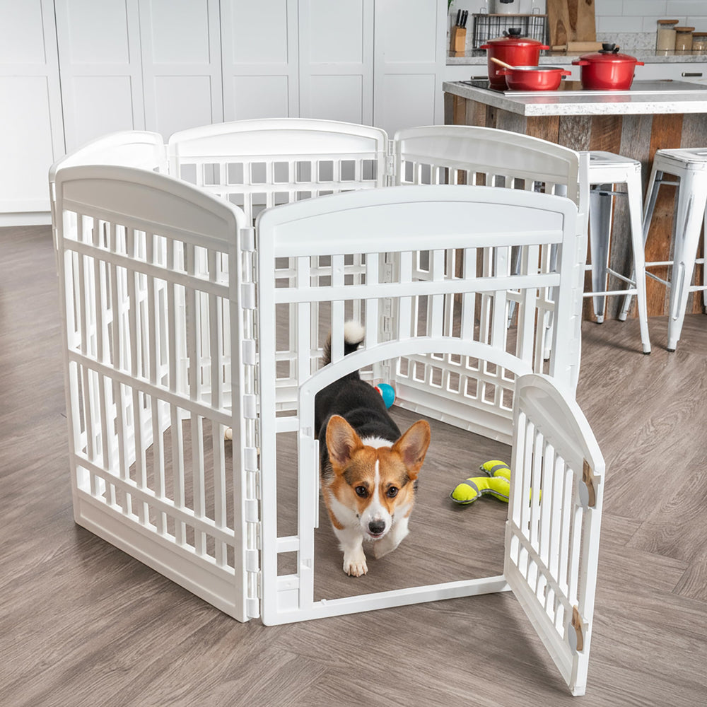 IRIS USA utilisation intérieur extérieur, enclos chien prêt à l’emploi.