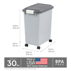 IRIS USA doseur de 2 tasses rangé dans le couvercle pour portions précises.