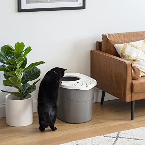 IRIS USA Litière disponible en gris et blanc pour s’intégrer à votre intérieur.