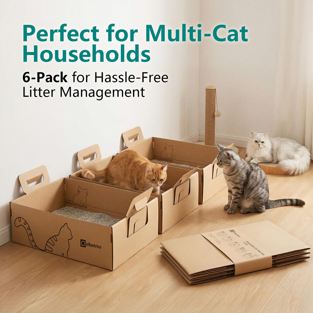 IRRESTRICO litière chat jetable avec revêtement imperméable, pratique pour le trajet et le nettoyage.
