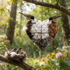 Irsnianianfa cœur-nid-fibres naturelles: abri chaleureux pour oiseaux sauvages.