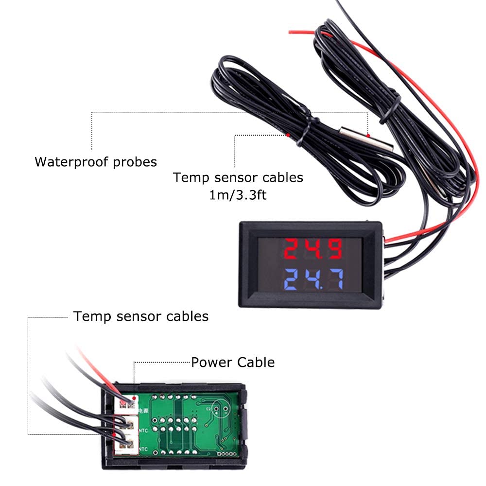 IS Icstation thermometre avec deux sondes etanches pour surveiller deux zones.