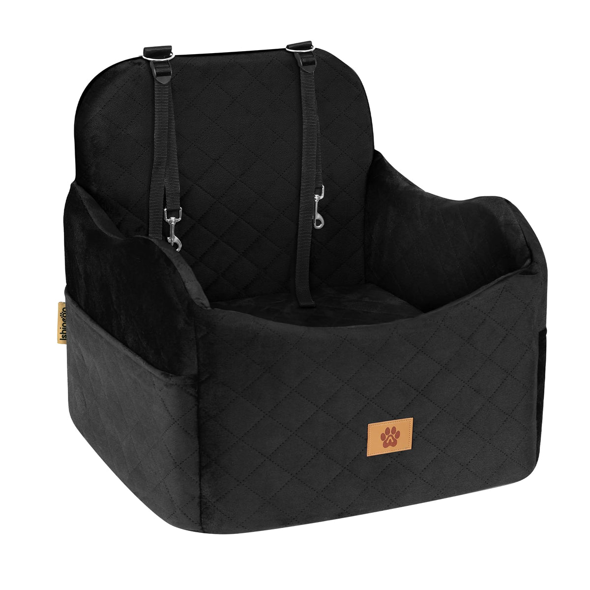Siège Ishineon pour chien: coussin surélevé offrant une vue extérieure.