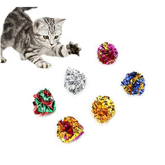 Balle ISMARTEN Mylar plissée pour chat, stimule l’activité et amuse.