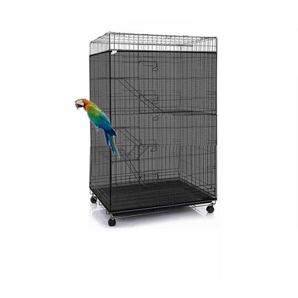 Filet ISMARTEN pour cage à graines reglable noir couvrant la cage et protégeant les sols.