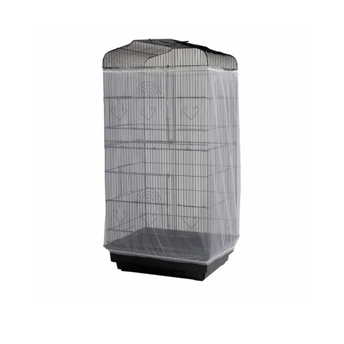 ISMARTENjupe cage en nylon, couvre plumes et graines pour cage d'oiseaux.