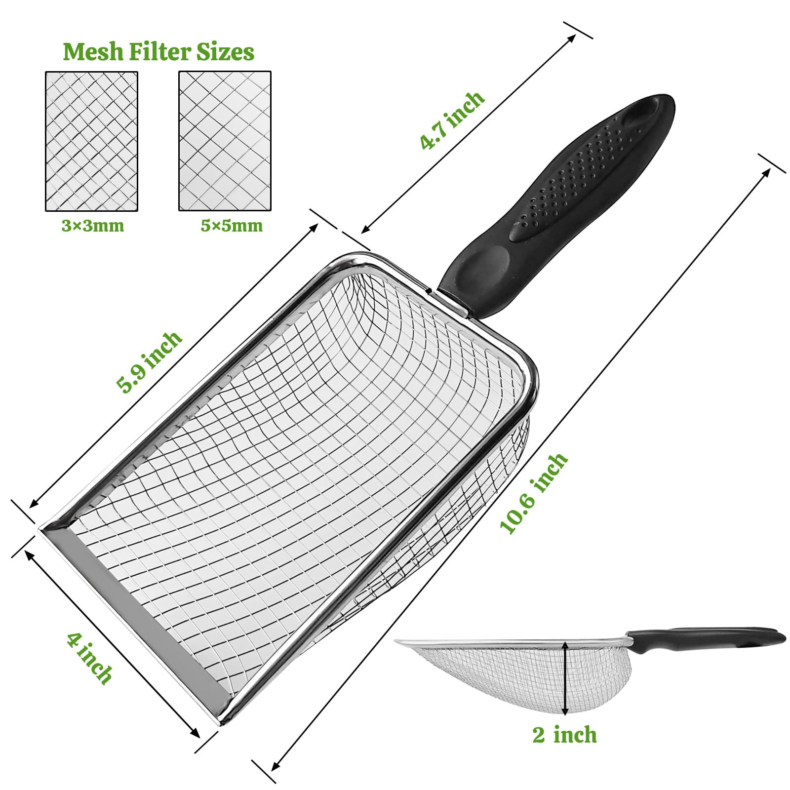 ISYOKE maillage-3mm-pelle-litiere: séparation des petits morceaux pour un nettoyage précis.