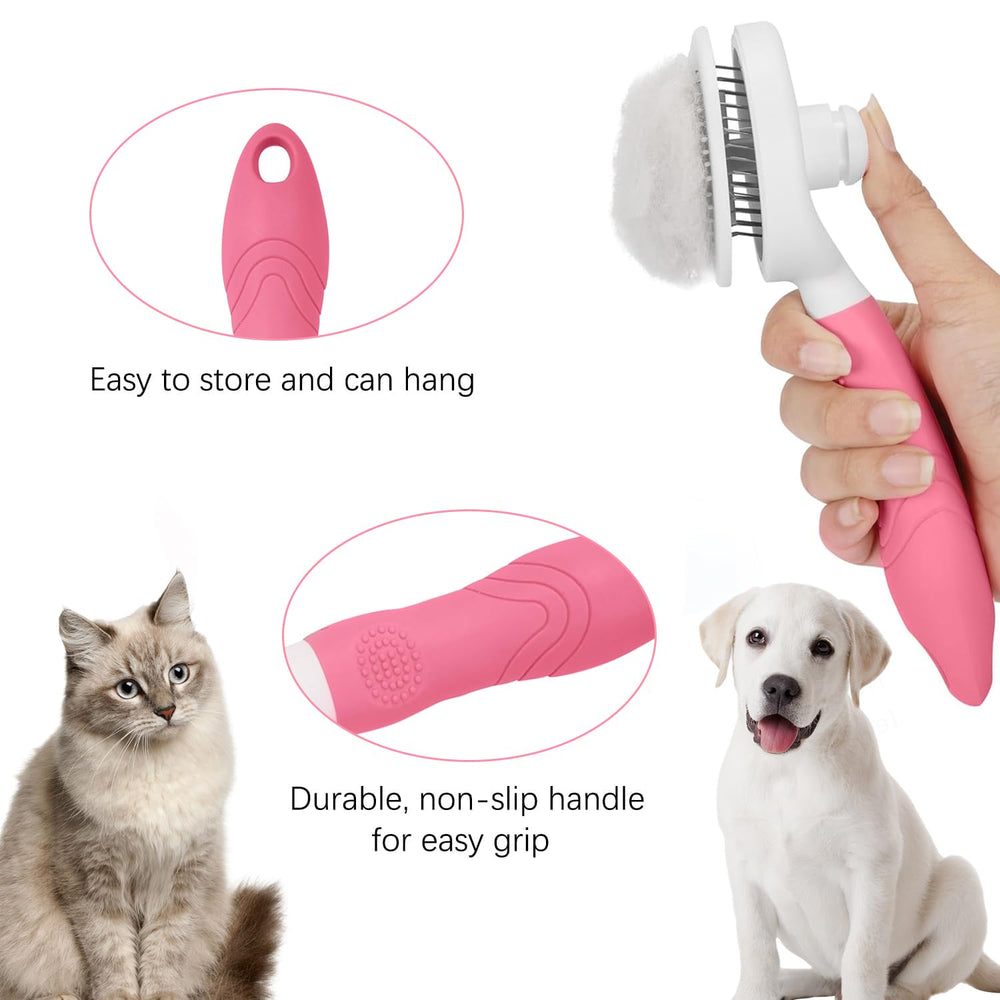 itPlus brosse slicker nettoyage en un clic – libère rapidement les poils après le brossage.