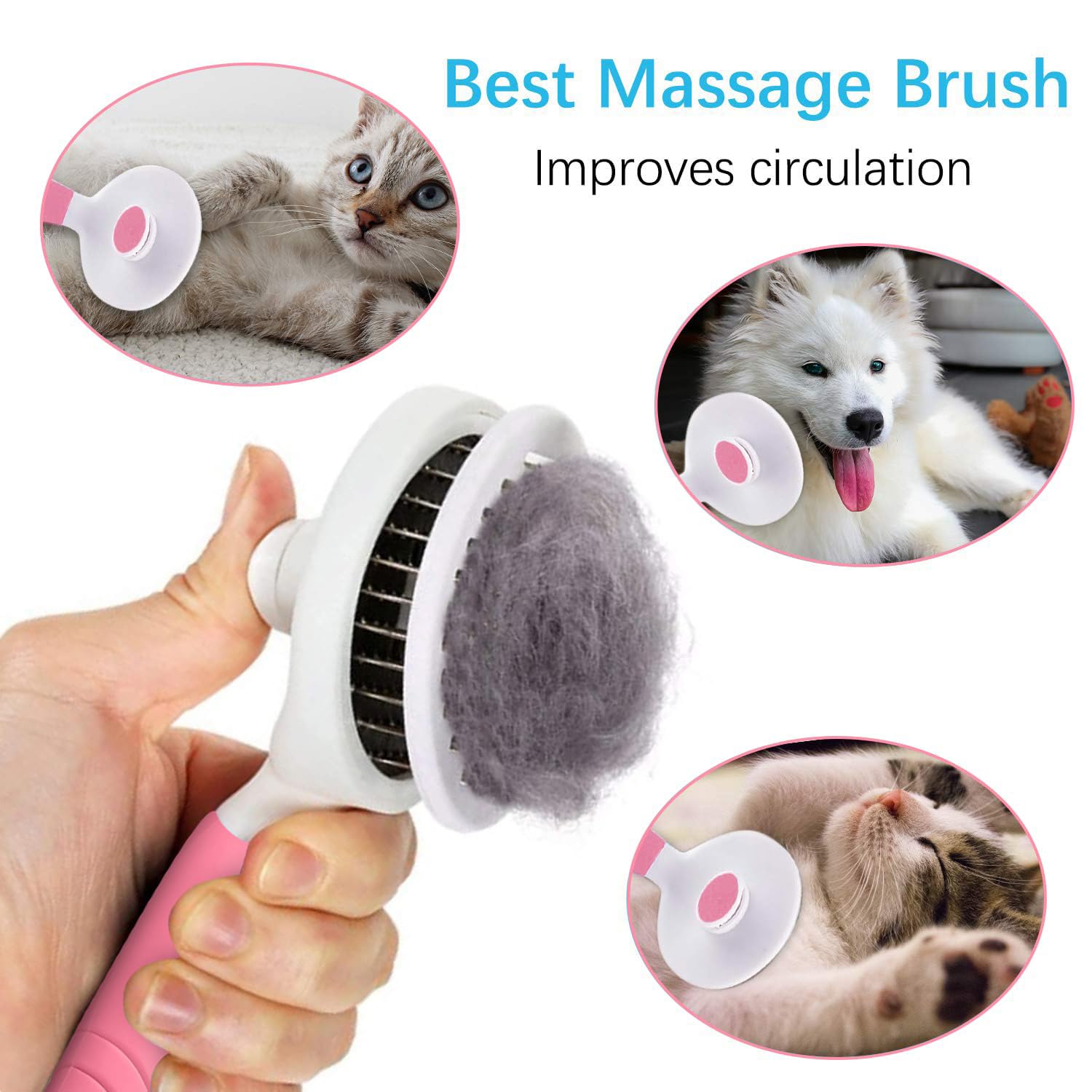 itPlus brosse slicker poils longs – adaptée aux pelages longs des chiens et chats.
