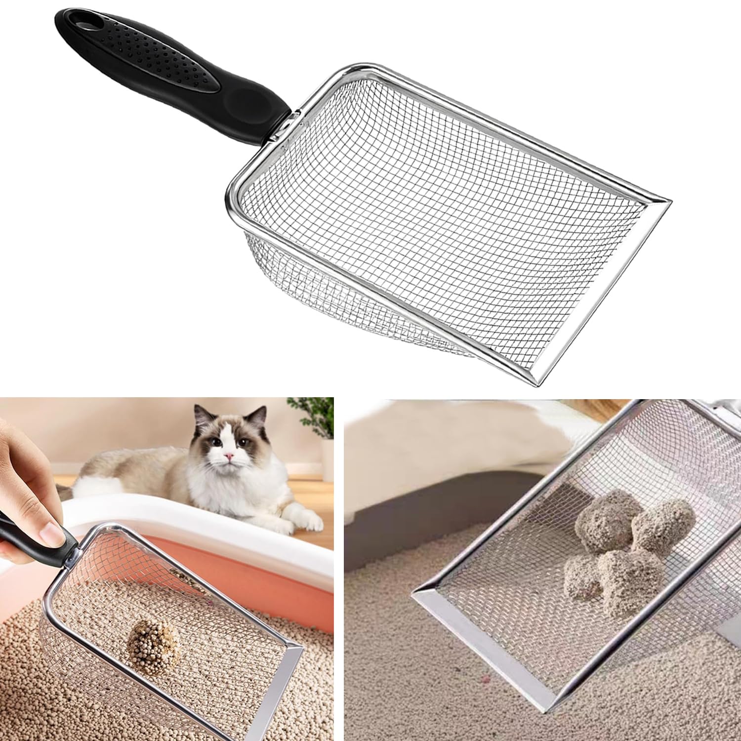 itPlus pelle-litiere-inox-nettoyable-eau : facile à rincer pour une hygiène simple