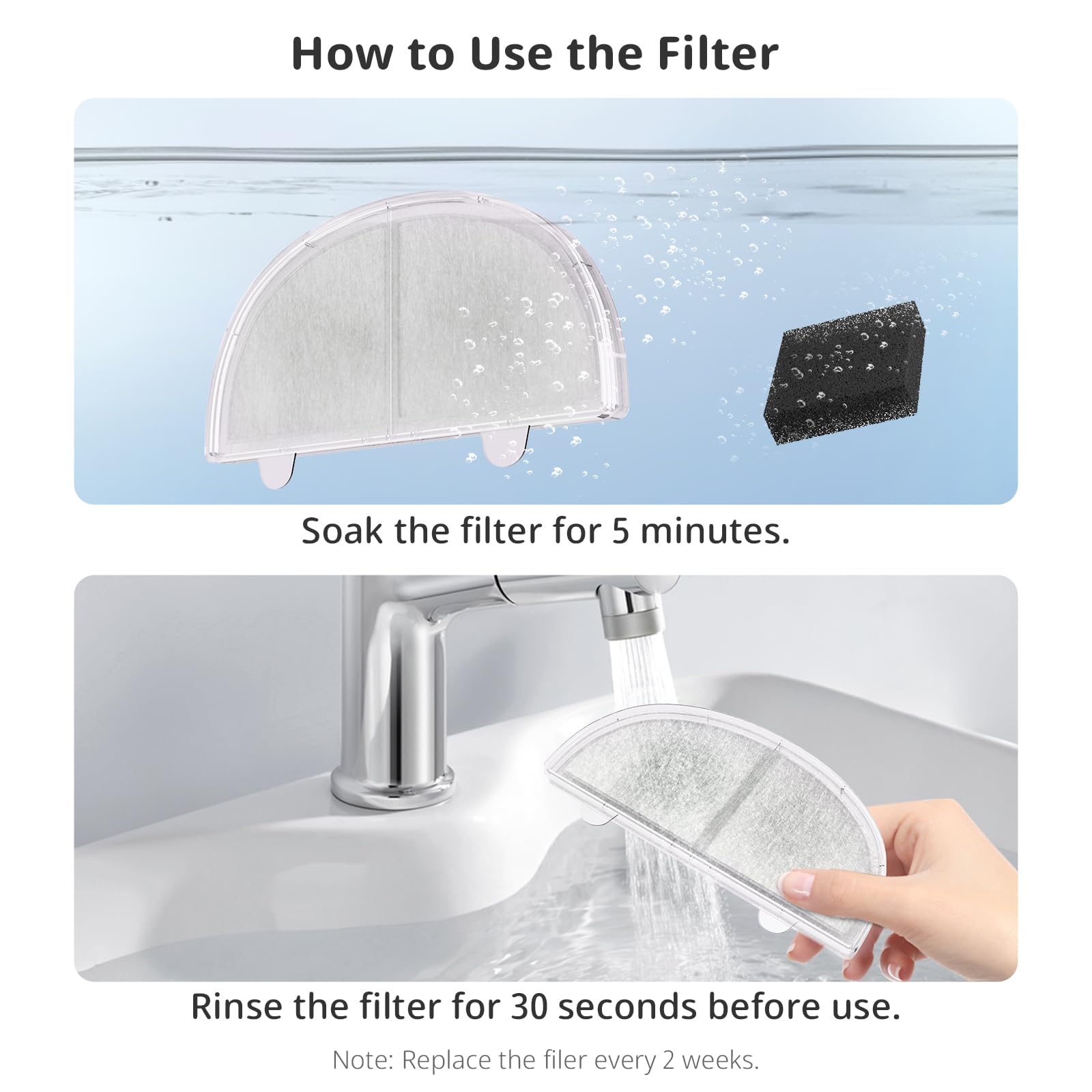 ITSCUTE filtre-triple-couche-fontaine-chat; réduction des débris et cheveux