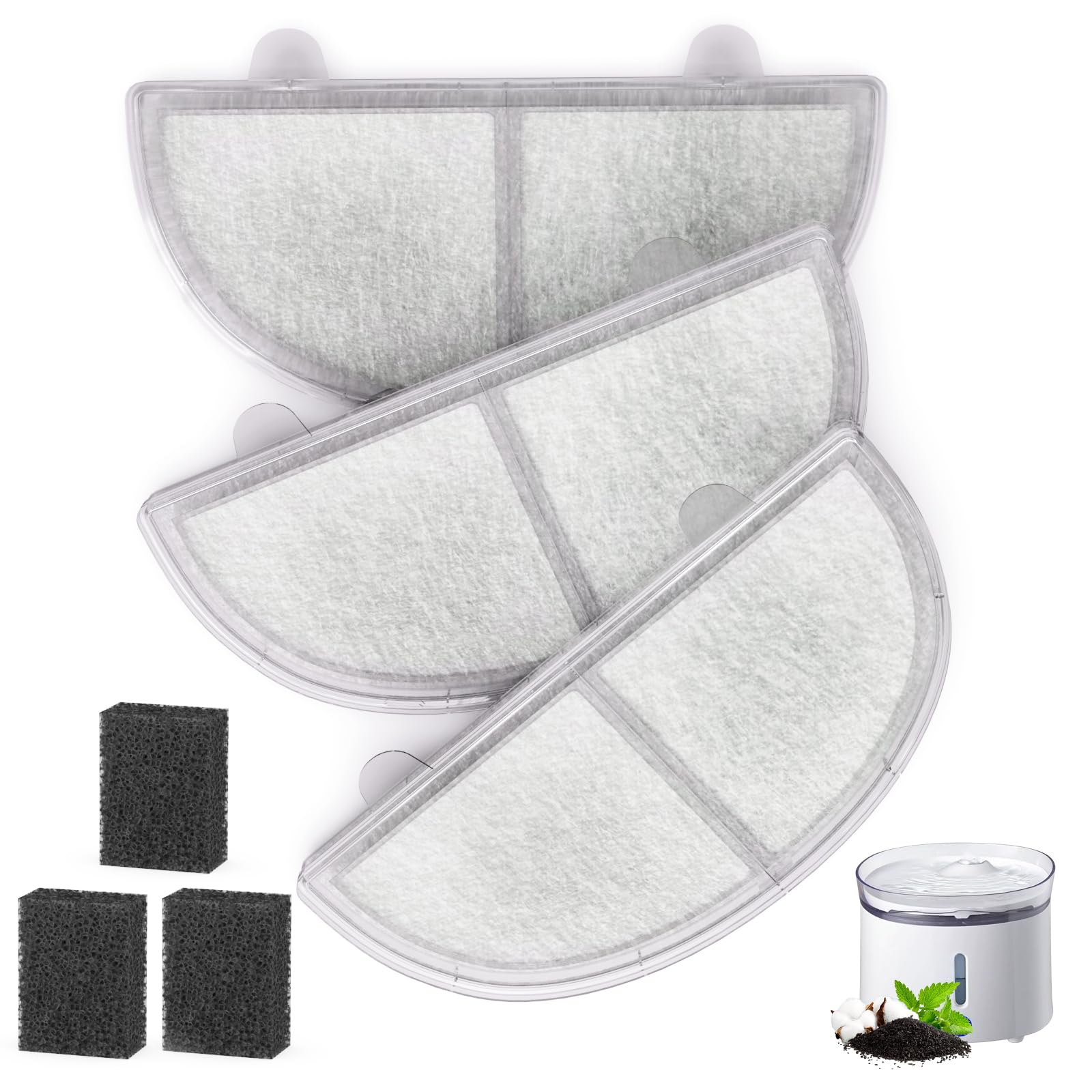 ITSCUTE filtre-eponge triple-couche pour fontaine chat; flux d'eau plus clair