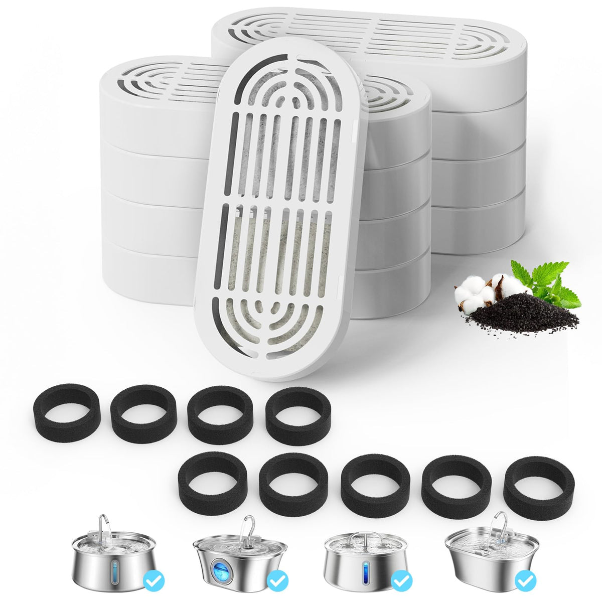 ITSCUTE filtre pour fontaine chat 3-2L purifie l’eau et améliore le goût.