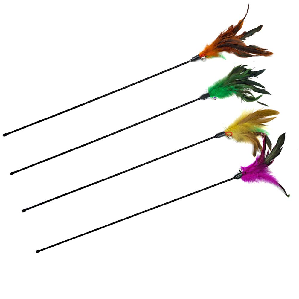 IUHKBH baton-interactif-chat-plume-et-cloche : stimulation ludique pour le chat